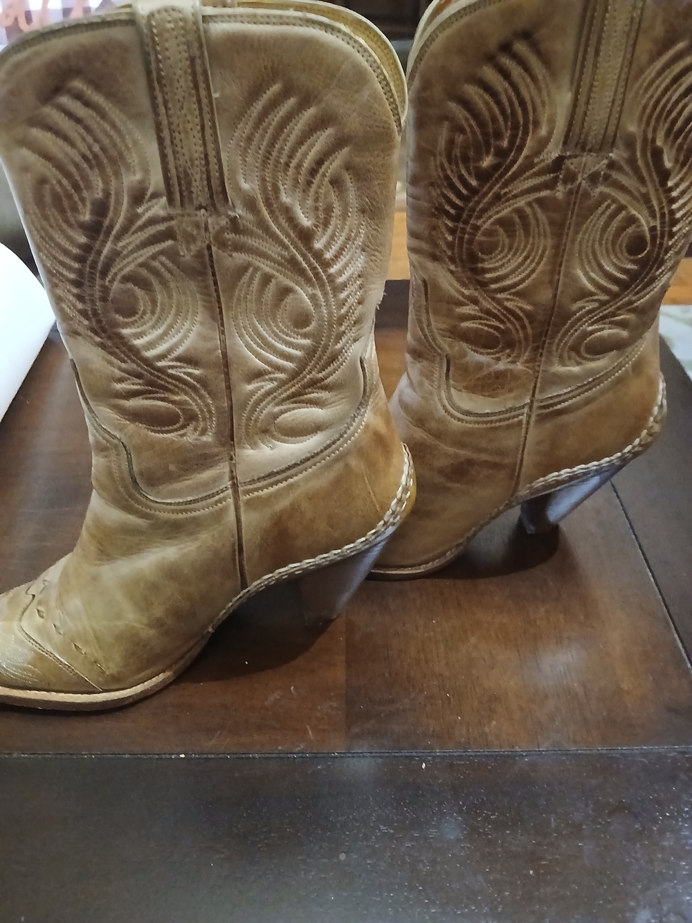 Women's Tan Charlie 1 Horse Western Embroidered Leather Boots By Lucchese 6.5